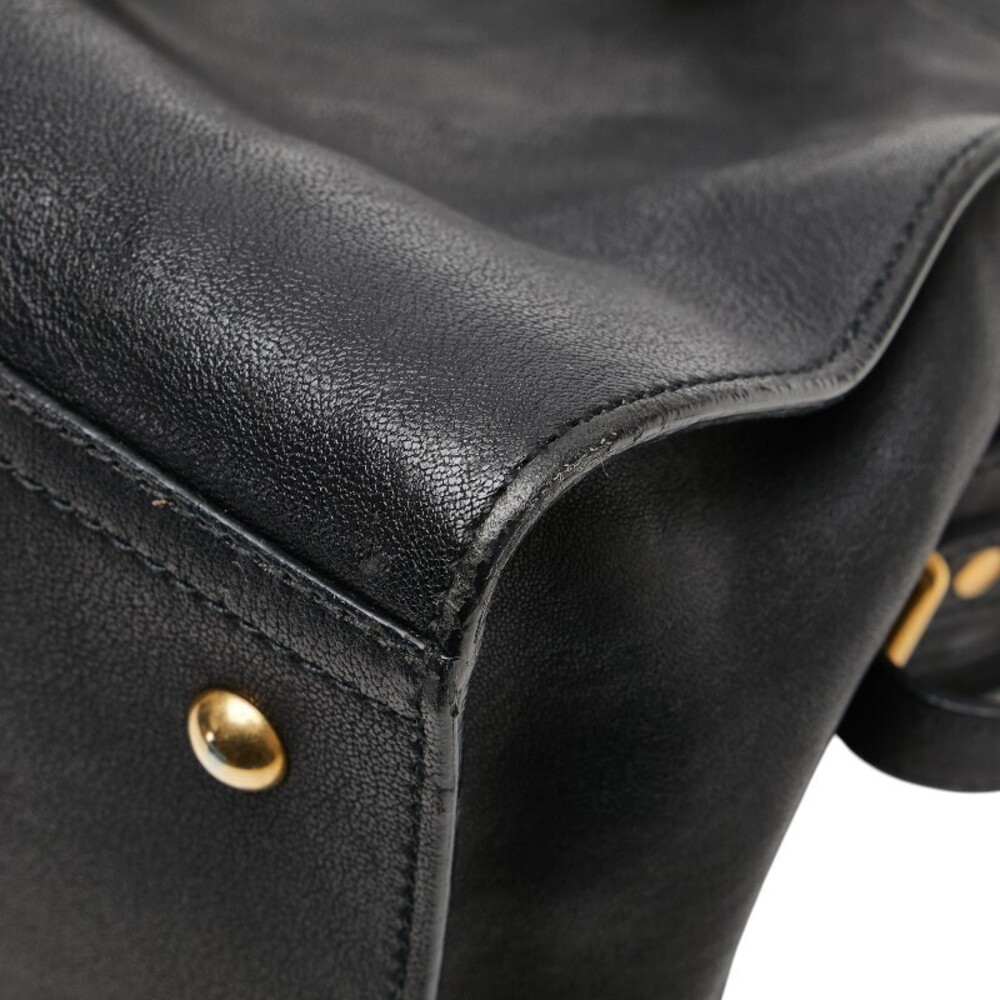 Saint Laurent Cabas Handbag Shoulder Bag Black Leather - Picture 5 of 9